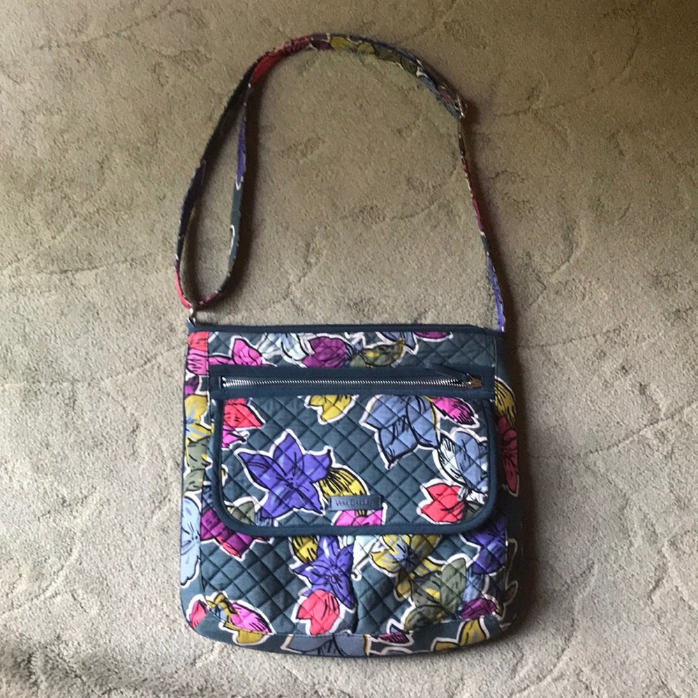 Vera Bradley Crossbody Purse/Bag Green Floral
